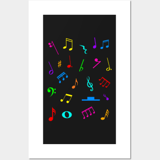 Musical Notes and Symbols Pattern Posters and Art